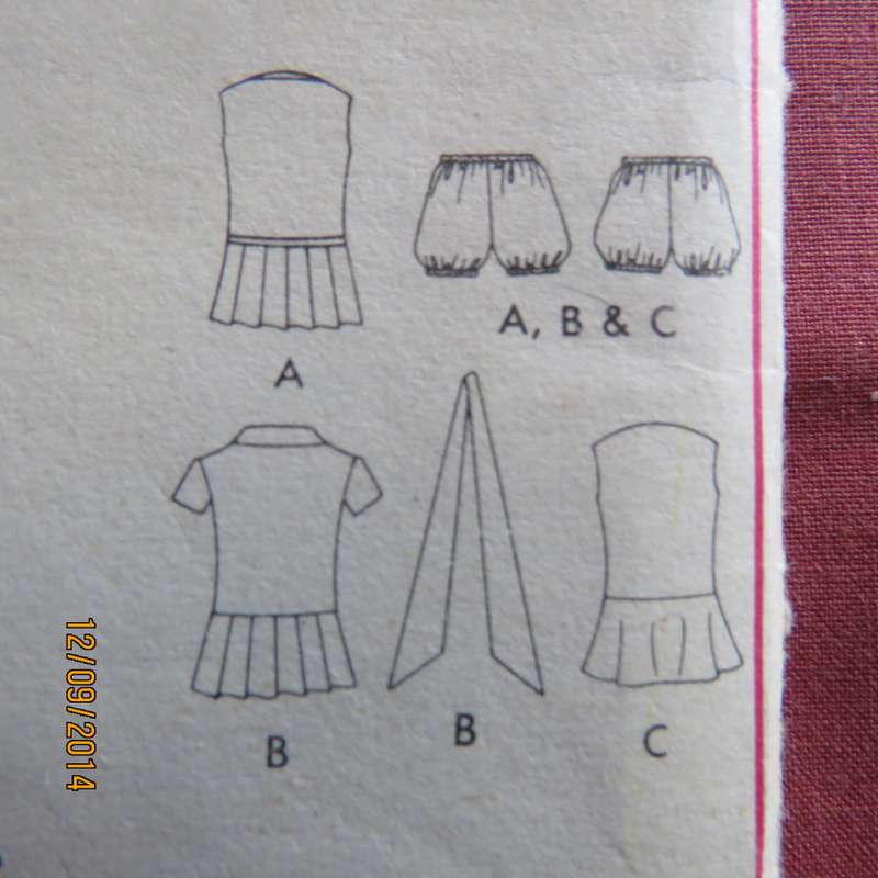 Sewing pattern for lovely girls dress size 2 to 12 by BUTTERICK 6186. Also little bloomers! Good con