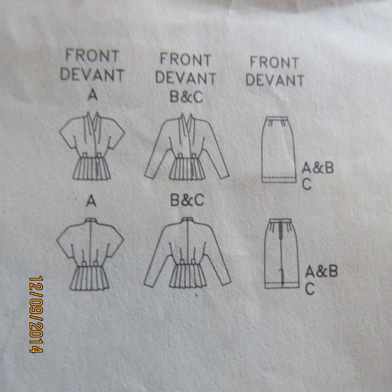 Sewing pattern for easy but stunning 2 pc outfit sizes 32 to 42. By BUTTERICK 3505. Good cond