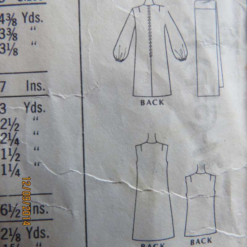 Sewing pattern by McCALLS sizes 34 to 42 for dress and sleeveless coat. Used but complete.