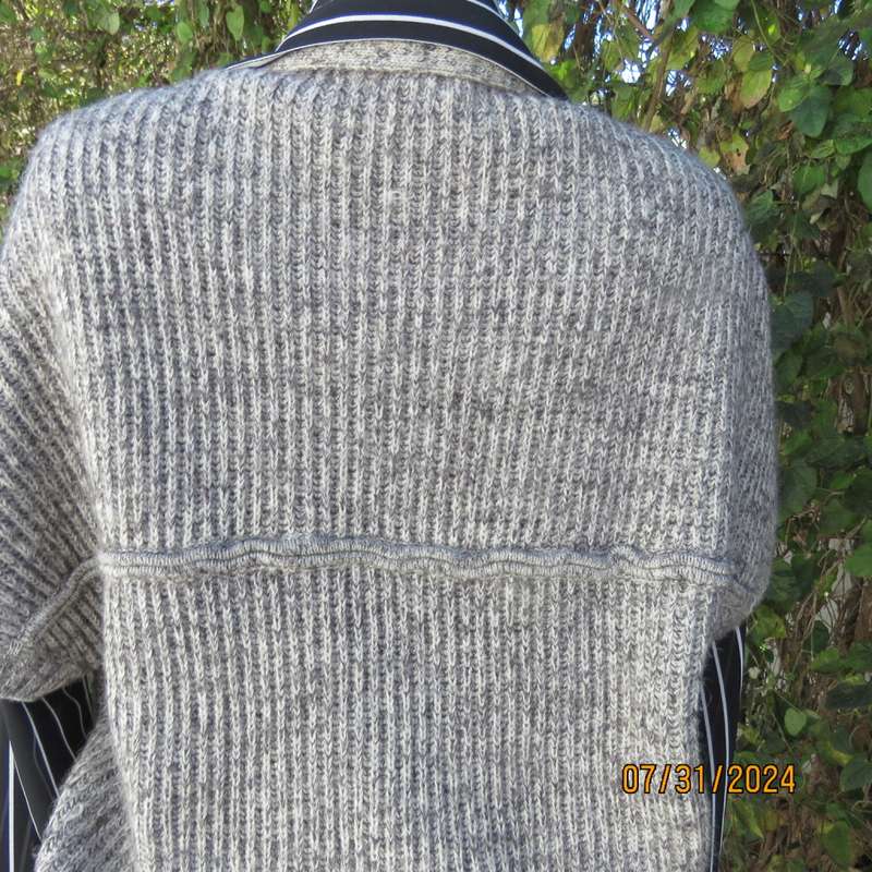 COSTA BLANCA Spain mottled grey double breast cardigan with 45% mohair.Size 36. New condition.