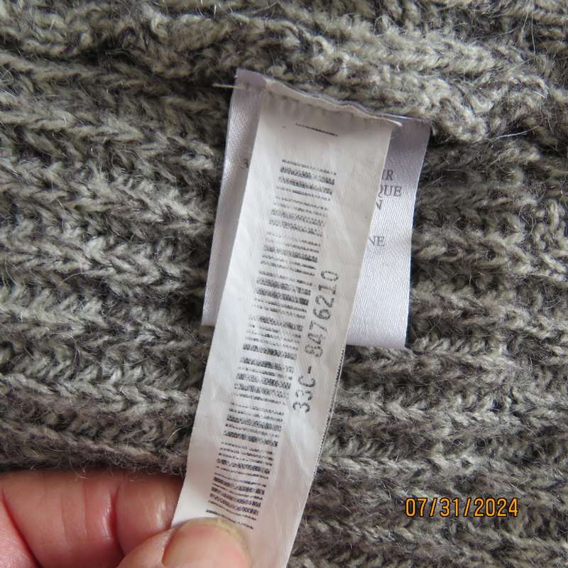 COSTA BLANCA Spain mottled grey double breast cardigan with 45% mohair.Size 36. New condition.