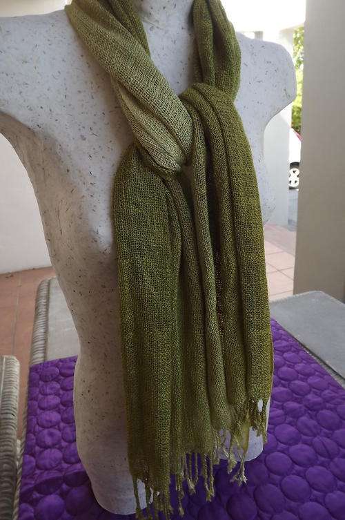 Multi-coloured Green Woven Scarf