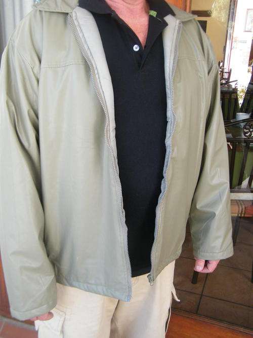 Padded Blue Ocean X-Large Men's All Weather Padded Jacket in a light avocado green colour