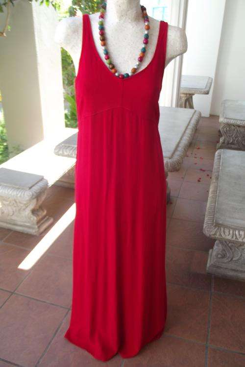 Full Length Red Summer Cotton Dress by Red Rocket