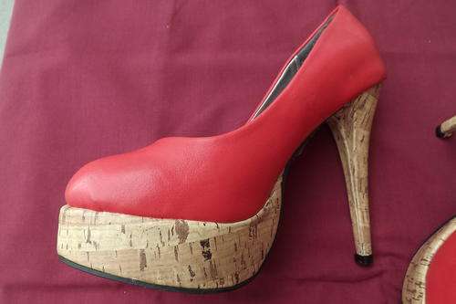 Pair of Sexy Red Platform High Heels
