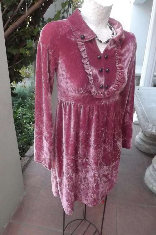 Short Pink Velvet/Spandex Winter's Dress in size 34.