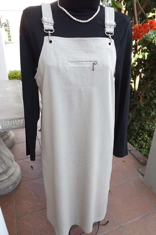 Maxi Beige Pinafore by Aristy Authentic Clothing in size 36/38 - wash & wear