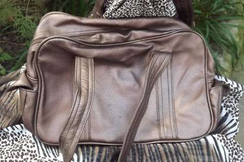 Golden Brown Soft Hand Bag - few small marks - see scans - nice style - clean bag - 20x32cm