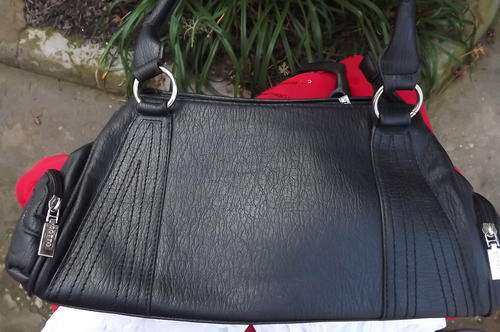 Black Sotto Handbag with 4 Divisions and 7 Zips - never used