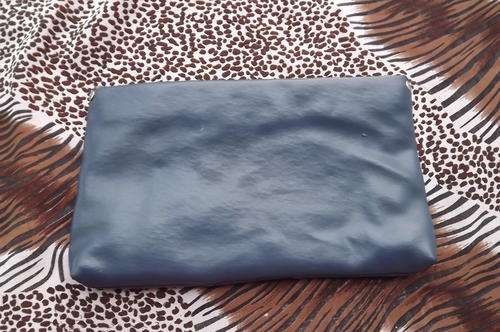 Navy Clutch Bag in good condition - red inside - 17x29cm