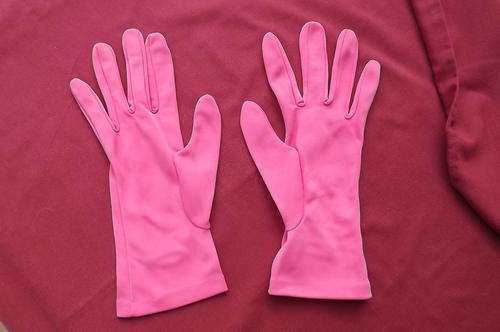 Pair of Pink Cotton Vintage Gloves in very good condition