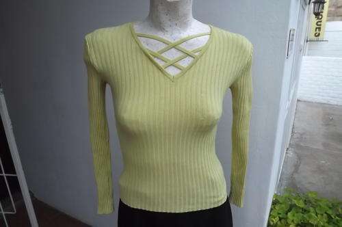Yellow Green Exposite Top - very sexy - free size - will fit up to size 38 - good condition