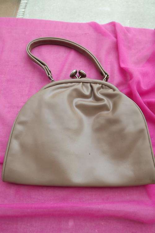 Vintage Coffee Colour Tote Handbag - Fair Condition - 22x27.5cm