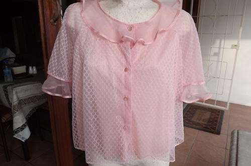 Vintage Pink 2 Layer Frilled Bed Jacket in size Small - good condition