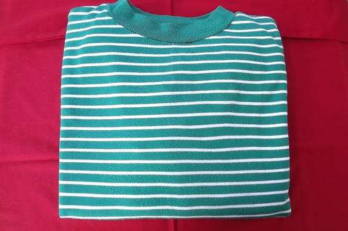 Seagreen and White Casual Warm Top in size 44/20 -striped with crew neck- used but in good condition