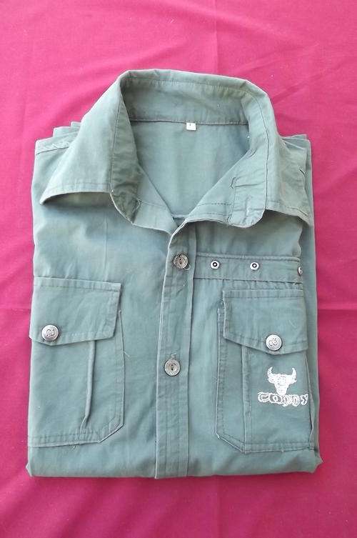 Men's Casual Military Green Short Sleeve Shirt in size S - shoulder width 46.5cm by H&M-good cond