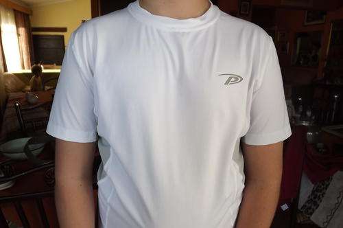 White & Grey Pro-Player Men's Top in Polyester and Spandex - made in Lesotho - size Small. As new!