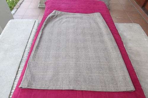 Brown/Beige Check Vintage Pencil Skirt in size 20/44 - calf length - middle 94cm - hips 118cm