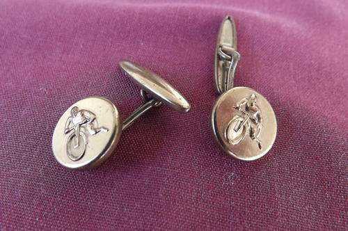 Pair of Motorbike Cufflinks - made in England - very good condition