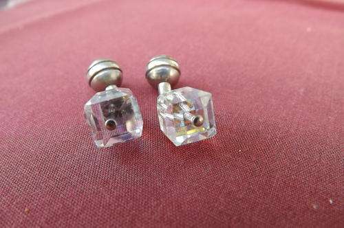 Set of 2 Cuff Studs - looks like swarovski glass - as new