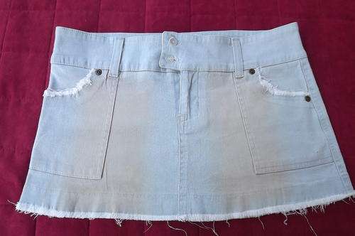 Very Short Mini Denim Skirt in size Medium - 34/36 - length 26.5cm by Michiko London