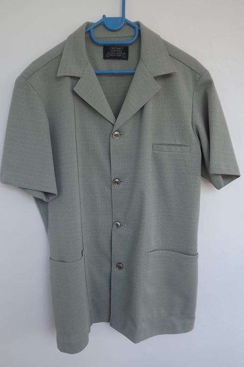 Vintage Safari Suit Jacket By "Servus" in Moss Green Polyester - As New