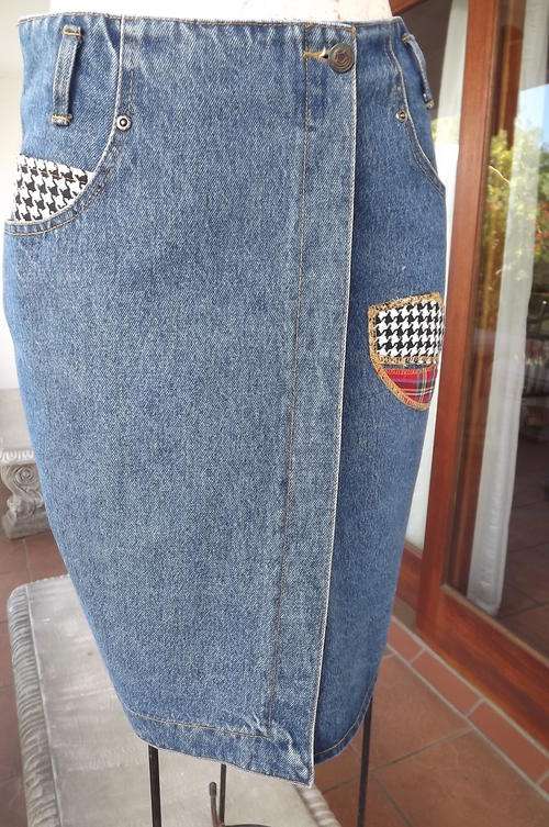 Pretty New Name Denim Knee Length Skirt in 100% Cotton in size 10/34 - as new condition