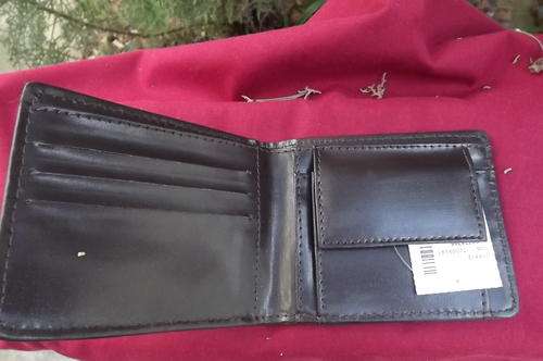 New Men's Brown Wallet - see scans - never used - 9x11cm
