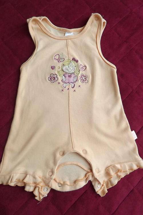 Soft Apricot Colour Baby Grow for 0-3 month old baby girl - in very good condition