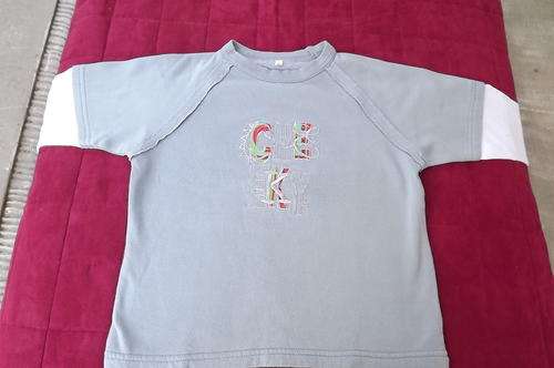 Cheeky Jumper in Light Grey with Partly White Sleeves for 4 year old - very good condition