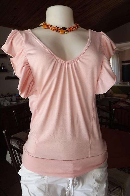 Light Pink Sleeveless Frilled Shoulder Top in size 6/30 - good used condition