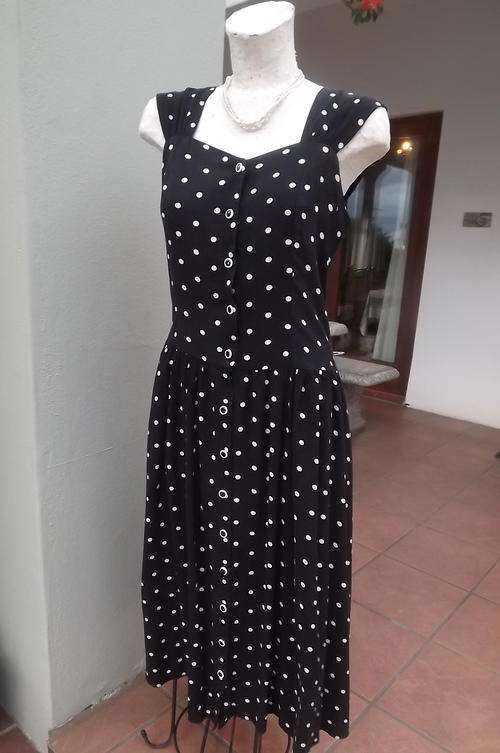 Black & White Polkadot Dress by Business Classic in size 12/36 - good condition