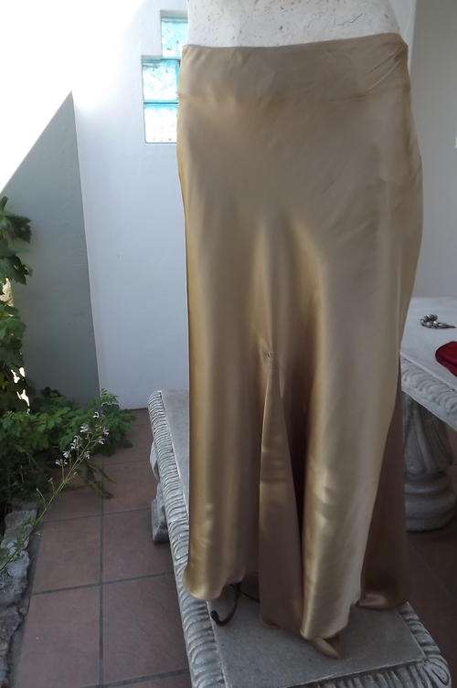 Caramel Colour 100% Silky Polyester Long High Low Skirt in size 14/38 by Truworths Glamour - as new
