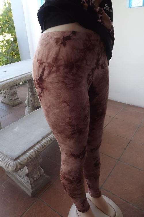 Brown/Beige Mottled Stretch Leggings in 100% Rayon to fit size 32 to 36 - new