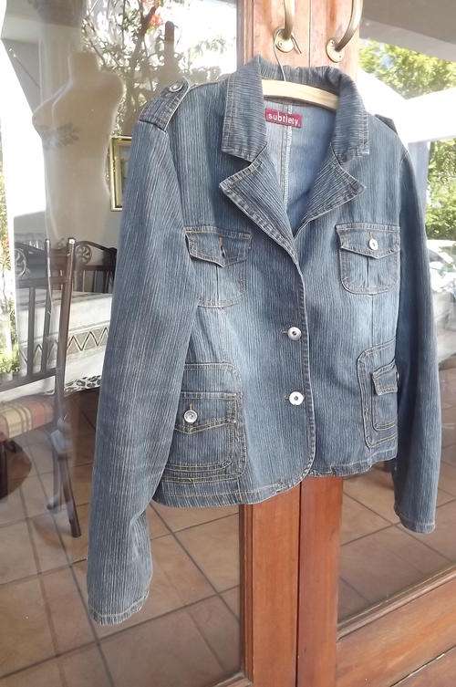 Chic Ladies Denim Jacket by Subtlety to fit size 38 to 40 - 4 front pockets - good condition