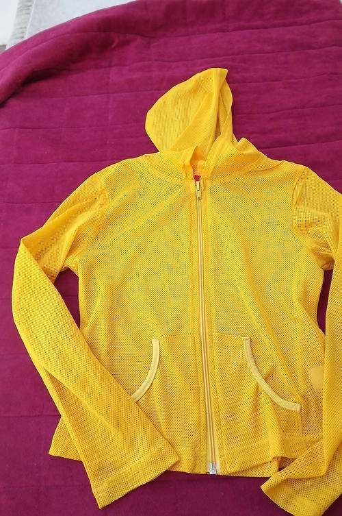 Yellow Netting Hooded Top by Gossip for 11 yr old Girl - worn but good for everyday wear