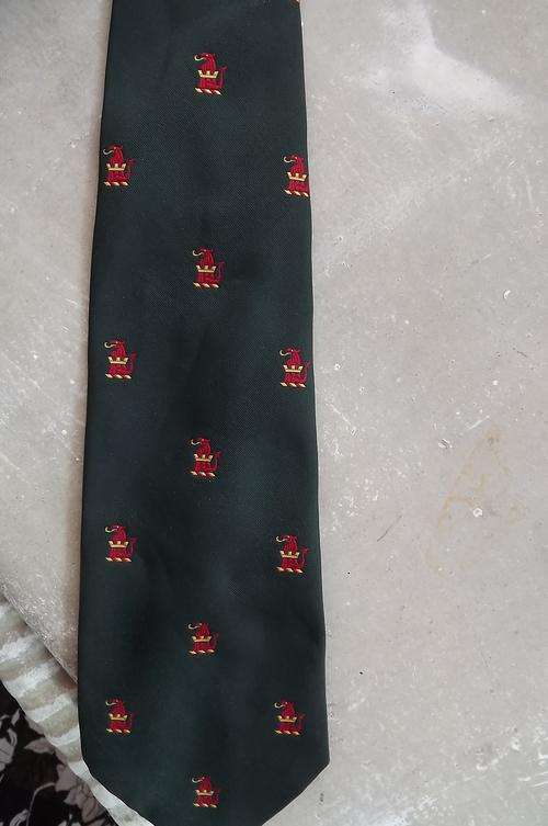 Dark Green Wide Cravateur Tie. Hand made for Gilbey`s Distillers - collectors item. Good condition
