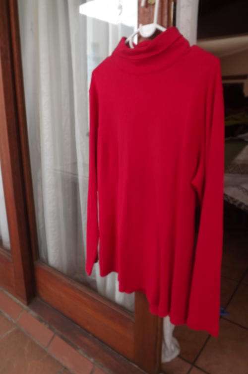 Signal Red Men's Fitted Polo Neck Top by Cold Water Greek in Large - made in India - as new