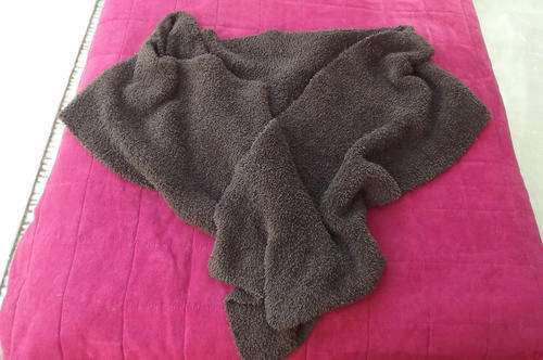 Dark Brown Warm 100% Polyester Scarf - 2m long x 30cm wide - good condition
