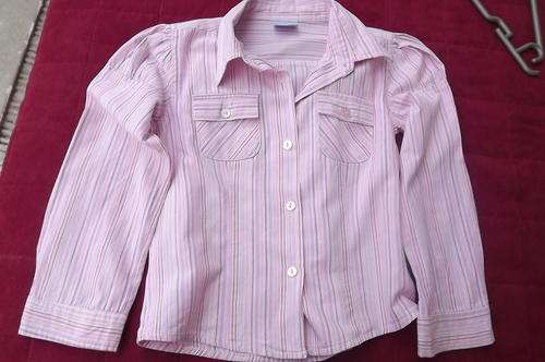 Cute Little Pink Striped Shirt for 6-7 yr old by QTee Unique Sleeves - used but in good condition