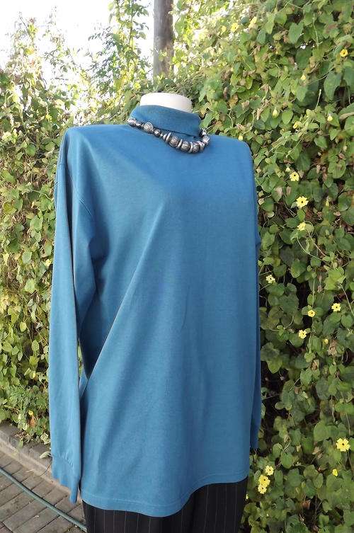 Jade Polo Neck Top by River Trader, size 16/40 in cotton with some stretch  - very good condition