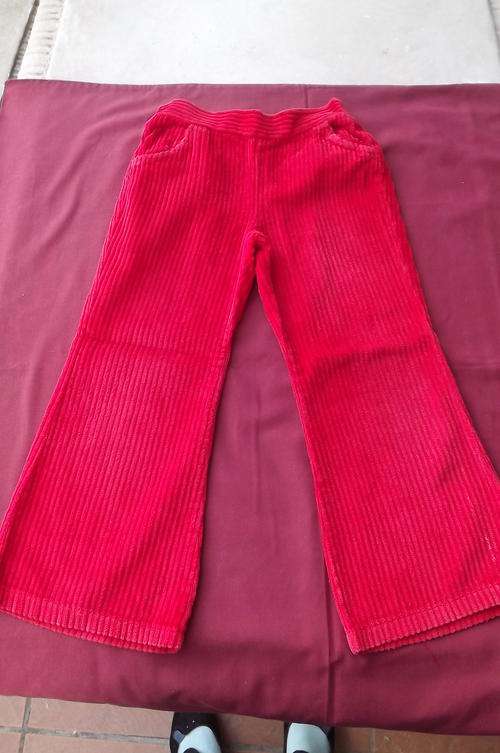 Red Corduroy Pants for 4-5 yr old girl - 100% Cotton - Elasticated Back - dummy pockets - good cond