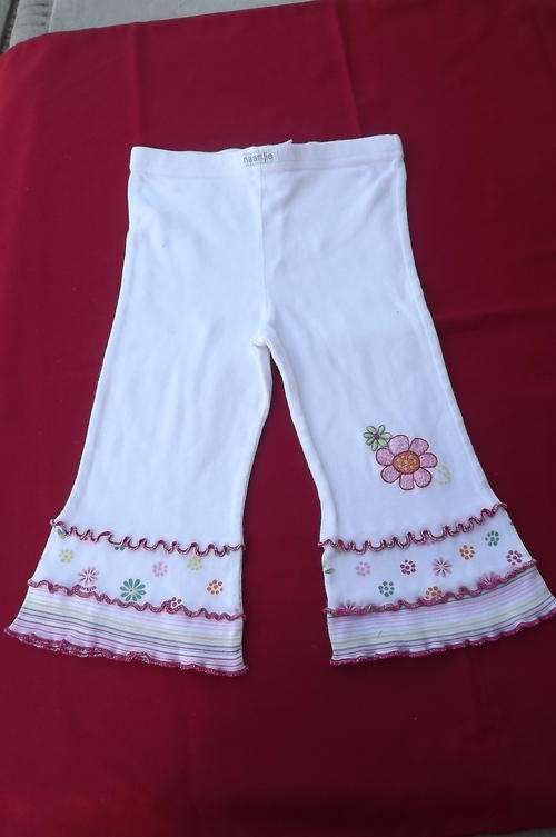 White Naartjie 100% Cotton Pants for 4yr old girl - Beautiful Embroidery & Decor on legs-good cond