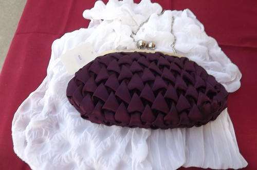Dark Purple Satin Evening Bag - closes securely - can use as clutch or handbag - 15x27cm - new item