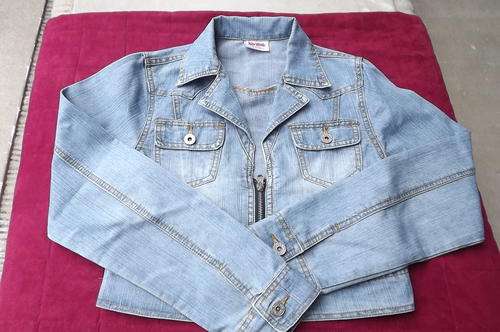 Blue Denim Cropped Jacket by New Wave for Girl of 13-14 yrs old - chest 81cm - good condition