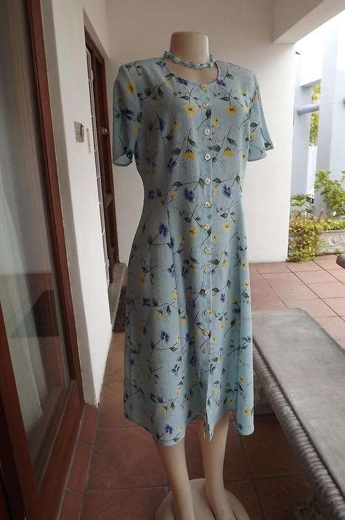 Floral Turquoise Princess Style Dress in size 14/38 by Woolworths - as new
