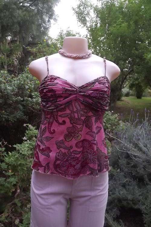 Cool & Pretty Strappy Pink Top in size 10/34 by OBR Jeanswear - new condition