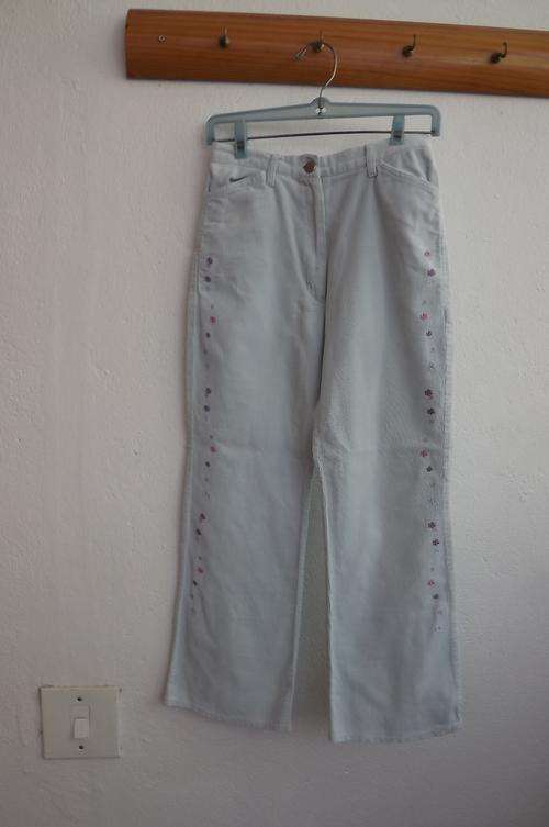 Pastel turquoise corderoy high waisted pants for 11-12 year old girl by Cool Casuals.