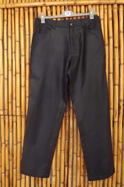 Matric Farewell! Black shiny Studio Truworths Man trousers in size 34/87cm.Yoked back with pockets.