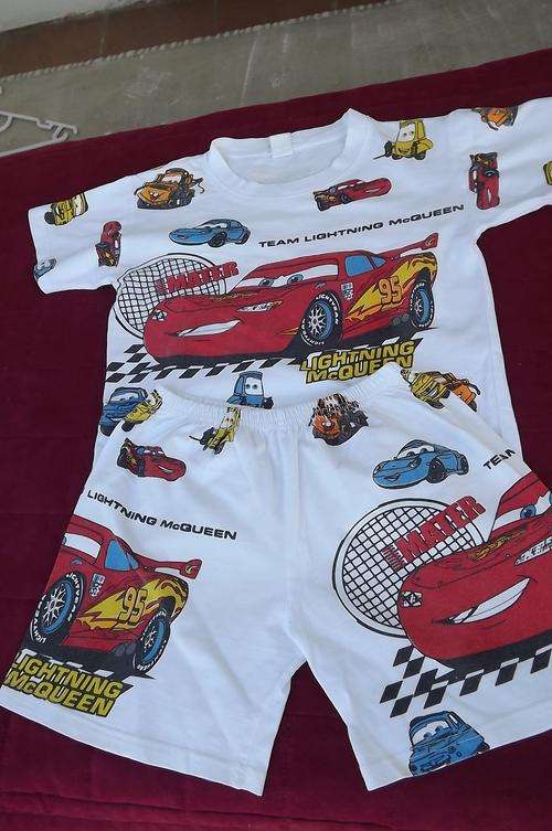 Boys shorts and t-shirt with cars.Size 8 years.Team Lightning-McQueen design.